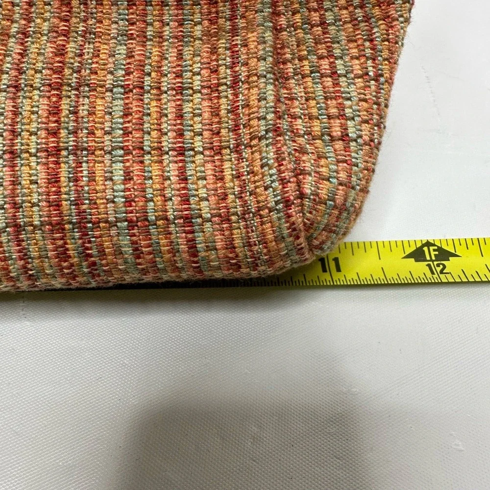 Fossil Purse Bamboo Handle Woven Fabric 3 pocket Handbag 11‎ x 4 x 8